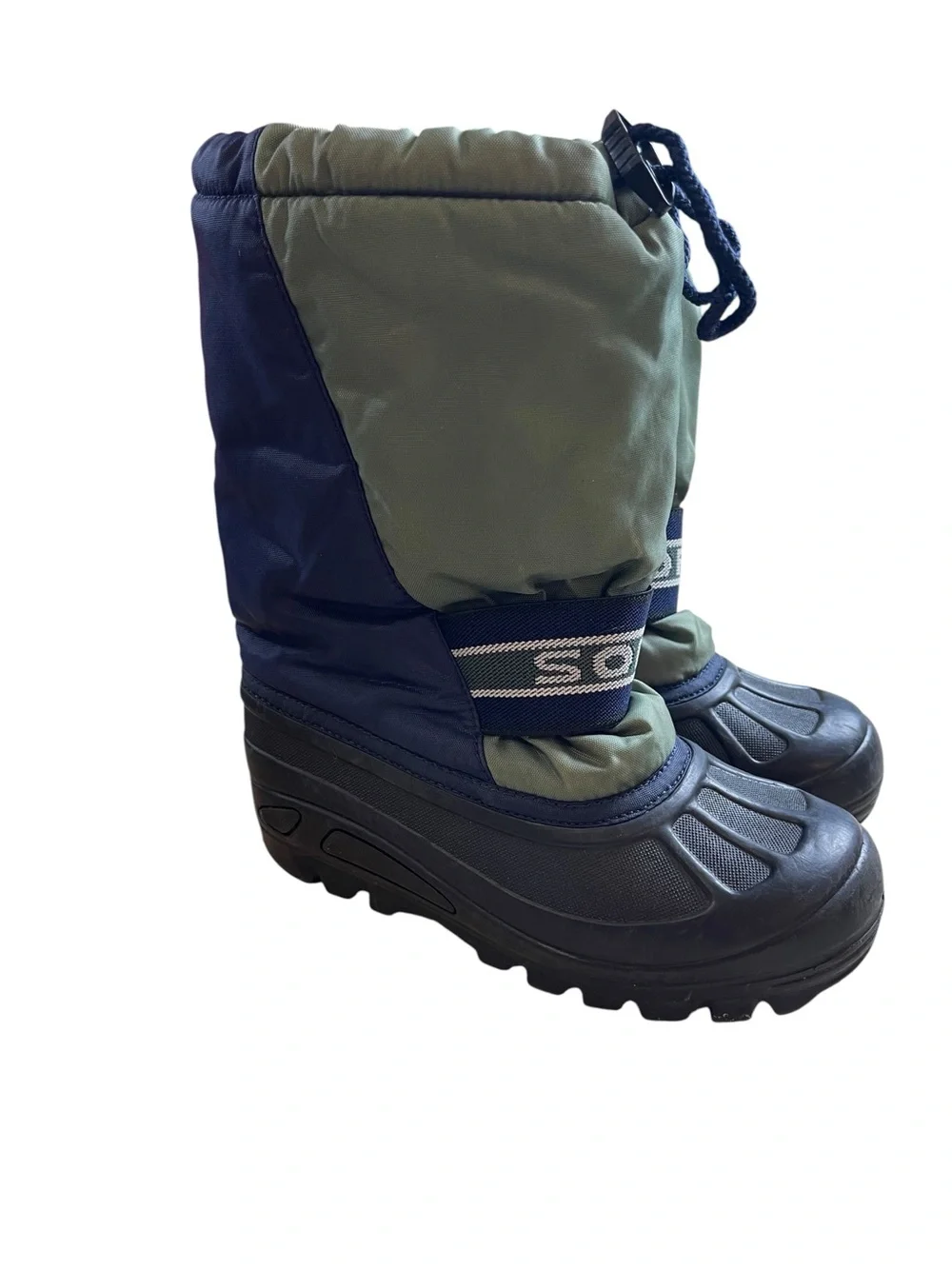 Sorel Kids Navy and Olive Cold-Weather Snow Boots size 2